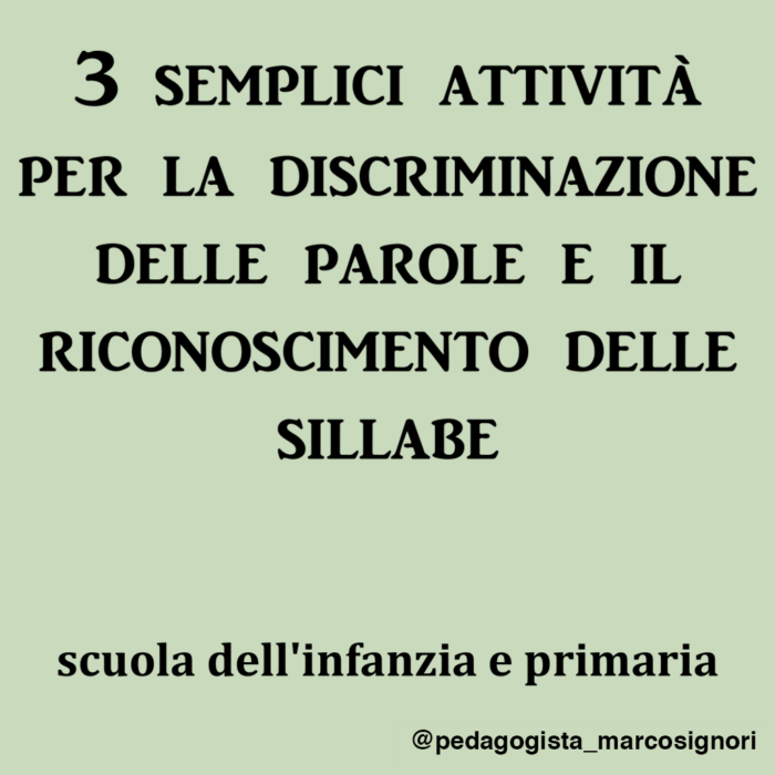 Set di 3 schede didattiche per la divisione in sillabe e discriminazione fonologica